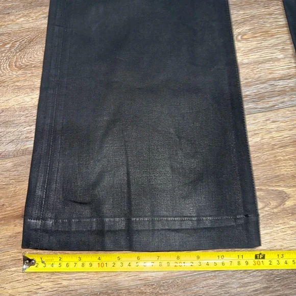For All Mankind Womens High Rise Coated Slim Wide Leg Jeans Size 32 in Black🖤 - Picture 11 of 11